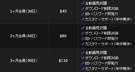レズのしんぴの料金プラン