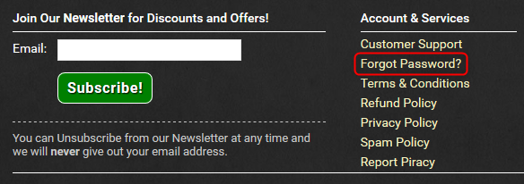 パスワードの再発行